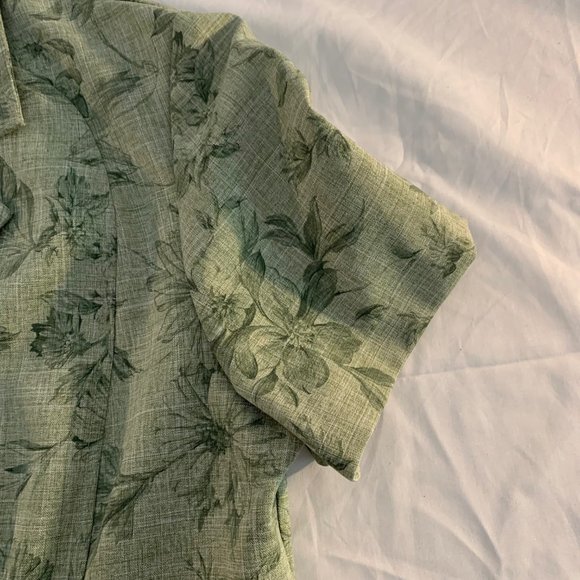 Sag Harbor Dress Petite Green Striated Short Sleeve Blouse/Blazer Size 14P - Picture 5 of 11